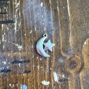 Silver Moon and Star Pendant